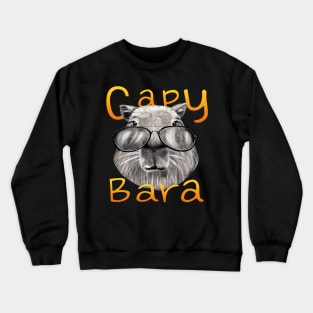 Cool Capybara in Glasses Tee Crewneck Sweatshirt